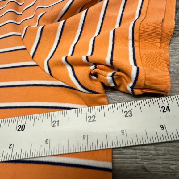 Polo Ralph Lauren Striped Peach Blue Mens L Pima Soft Touch Mini Pony Polo Shirt - Picture 6 of 10